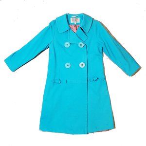 🧥💐Vintage 90's Swing Bill Blass Bright Blue Spring Pea Coat Size 4  💐🧥